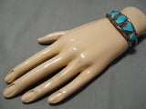 Magnificent Vintage Native American Navajo Kingman Turquoise Sterling Silver Bracelet Cuff-Nativo Arts