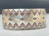 Teepee Village Intricate Native American Navajo Sterling Silver Bracelet Cuff-Nativo Arts