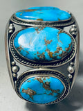 Museum Rare Turquoise Deposit Sterling Silver Vintage Native American Navajo Bracelet-Nativo Arts