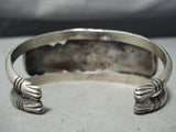 Very Rare Vintage Native American Navajo Wylie Turquoise Sterling Silver Bracelet Old-Nativo Arts