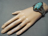 Astonishing Navajo Native American 8 Turquoise Sterling Silver Bracelet-Nativo Arts