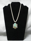 Opulent Vintage Native American Navajo Royston Turquoise Sterling Silver Necklace Old-Nativo Arts