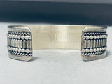 Dynamic Vintage Native American Navajo Sterling Silver Bracelet Signed Ron Yazzie-Nativo Arts