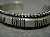 Detailed Johnny Nez Vintage Navajo Sterling Silver Native American Bracelet-Nativo Arts