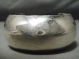 Authentic Vintage Native American Navajo Kirk Smith Sterling Silver Curved Bracelet Old-Nativo Arts