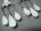 Stunning Zuni Opal Sterling Silver Dangle Earrings Native American-Nativo Arts