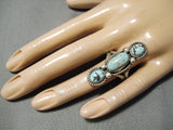 Colossal #8 Turquoise Vintage Navajo Sterling Silver Native American Ring-Nativo Arts