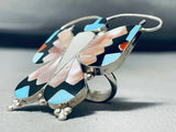 A+ Intricacy Vintage Native American Zuni Turquoise Inlay Sterling Silver Ring-Nativo Arts