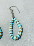 Incredible Vintage Santo Domingo Blue Gem Turquoise Shell Silver Earrings-Nativo Arts