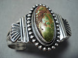 Spectacular Navajo Native American Damale Turquoise Sterling Silver Bracelet-Nativo Arts