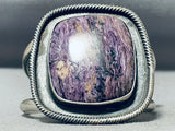 Very Unique 2 Artist Vintage Navajo Charoite Sterling Silver Bracelet-Nativo Arts