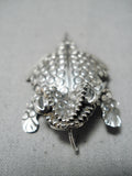 Amazing Navajo Sterling Silver Toad Pin Pendant Native American-Nativo Arts