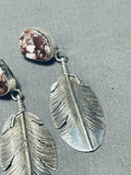 Native American The Most Unique Vintage Ben Begaye Sterling Silver Agate Earrings-Nativo Arts