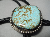 Huge Vintage Navajo #8 Turquoise Sterling Silver Bolo Old Native American-Nativo Arts