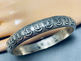 Tremendous Vintage Native American Navajo Sterling Silver Bangle Bracelet-Nativo Arts