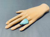 Dynamic Vintage Native American Navajo Turquoise Sterling Silver Ring-Nativo Arts