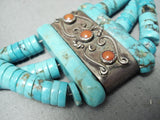 One Of The Best Vintage Native American Navajo Turquoise Heishi Sterling Silver Necklace Old-Nativo Arts
