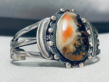 Very Old And Early Vintage Native American Navajo Petrified Wood Sterling Silver Bracelet-Nativo Arts