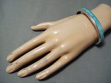 Native American Thick Sturdy Zuni Natural Sterling Silver Bracelet Cuff-Nativo Arts