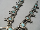 Bisbee Turquoise Vintage Native American Navajo Sterling Silver Squash Blossom Necklace Old-Nativo Arts