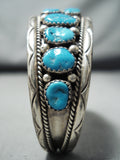 Incredible Vintage Native American Navajo Blue Turquoise Sterling Silver Bracelet-Nativo Arts