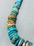 Native American Gorgeous Santo Domingo Royston Kingman Turquoise Sterling Silver Necklace-Nativo Arts