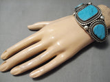 Best Native American Navajo Rick Martinez Carico Lake Turquoise Sterling Silver Bracelet Cuff-Nativo Arts