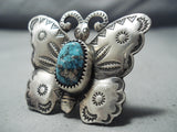 Fantastic Navajo Kingman Turquoise Sterling Silver Ring Native American-Nativo Arts