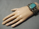 Important Vintage Native American Navajo Geneva Ramone Rare Turquoise Sterling Silver Bracelet-Nativo Arts