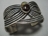 Important Native American Navajo Aaron Anderson Opal Sterling Silver Bracelet-Nativo Arts