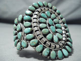 Striking Zuni Native American Royston Turquoise Cluster Sterling Silver Bracelet-Nativo Arts