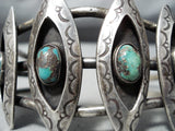 Bisbee Turquoise Vintage Native American Navajo Sterling Silver Bracelet Old-Nativo Arts