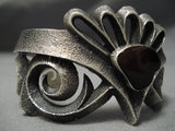 Important Native American Navajo Aaron Anderson Light Opal Sterling Silver Bracelet-Nativo Arts