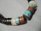 Native American Museum Vintage Navajo Choker Turquoise Sterling Silver Shell Necklace Old-Nativo Arts