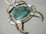 One Of The Best Vintage Native American Navajo Spiderweb Turquoise Sterling Silver Necklace Old-Nativo Arts