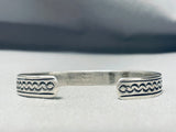 Whirling Logs Backwards Vintage Native American Navajo Sterling Silver Bracelet-Nativo Arts