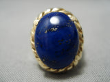 Best Vintage Navajo 14k Gold Lapis Lazuli Native American Ring0 7 Grams!-Nativo Arts