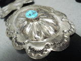 Signed Vintage Native American Navajo Sleeping Beauty Turquoise Sterling Silver Concho Belt-Nativo Arts
