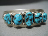 Impressive Vintage Navajo Sleeping Beauty Sterling Silver Bracelet Native American-Nativo Arts