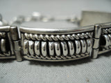 Detailed Navajo Sterling Silver Hinged Bracelet Native American-Nativo Arts