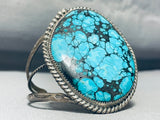 Anna Signed Vintage Native American Navajo Spiderweb Turquoise Sterling Silver Bracelet-Nativo Arts