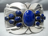 One Of The Best Vintage Native American Navajo Midnight Lapis Sterling Silver Bracelet-Nativo Arts