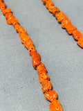 Native American Gorgeous Big Coral Santo Domingo Coral Sterling Silver Necklace-Nativo Arts
