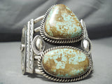 One Of The Biggest Best Vintage Native American Navajo #8 Turquoise Sterling Silver Bracelet-Nativo Arts