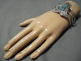 Jeff James Jr Vintage Native American Navajo Hummingbird Turquoise Sterling Silver Bracelet-Nativo Arts