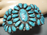 Signed Justin Wilson Vintage Native American Navajo Turquoise Sterling Silver Bracelet-Nativo Arts