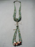 Native American One Of The Best Vintage Santo Domingo Royston Turquoise Sterling Silver Necklace-Nativo Arts