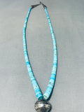 Native American One Of The Most Unique Vintage Navajo All Turquoise Heishi Jacla Necklace-Nativo Arts