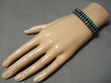 One Of The Best Vintage Native American Zuni Snke Eyes Turquoise Sterling Silver Bracelet Old-Nativo Arts