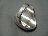 Incredible Vintage Native American Navajo Fred Platero Sterling Silver Turquoise Ring Old-Nativo Arts